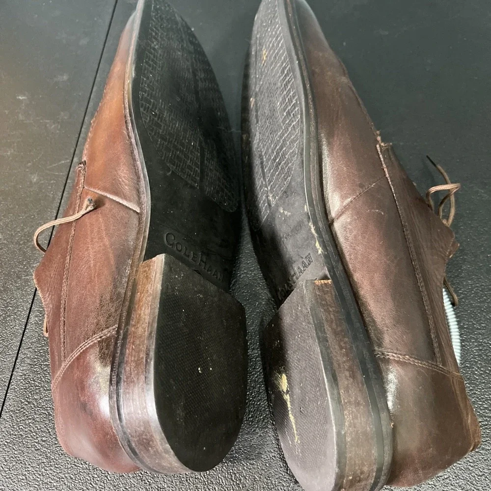 Cole Haan Oxford‎ Mens 11 Brown Waterproof Apron Toe Leather Dress Shoes Classic